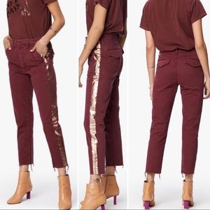 Mother The Shaker Prep Fray Killing Time High Waisted Cropped Chino Pant 30